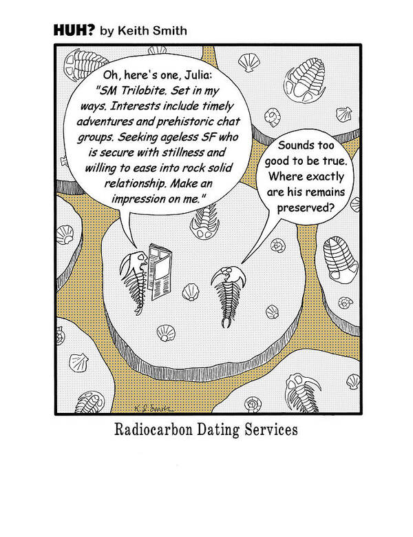  Poster featuring the drawing Radiocarbon Dating by Keith Smith