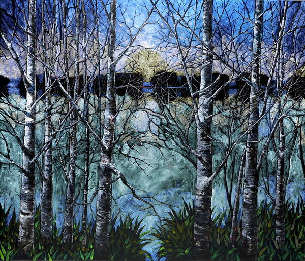 Trees Poster featuring the painting Prismatic Dusk by Ford Smith