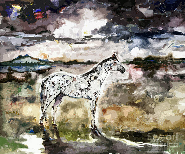 Horses Poster featuring the painting Appaloosa Spirit Horse Painting by Ginette Callaway