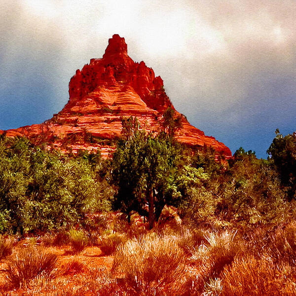 Abstract Poster featuring the painting Bell Rock Vortex Painting by Bob and Nadine Johnston