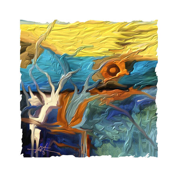 Abstract Poster featuring the painting Coral Reef by Bob Salo