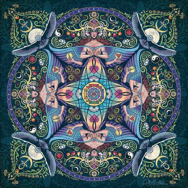 Mandala Poster featuring the digital art Mystery by Cristina McAllister