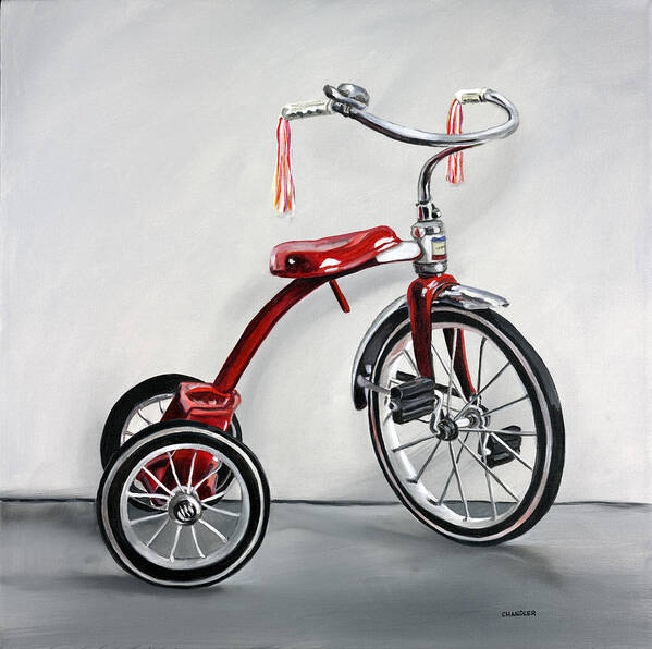 Red Tricycle Poster featuring the painting Red Tricycle 1 by Gail Chandler