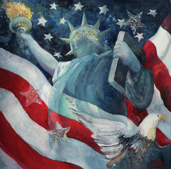 Stars And Stripes Poster featuring the painting Enlightenment by Sue Kemp