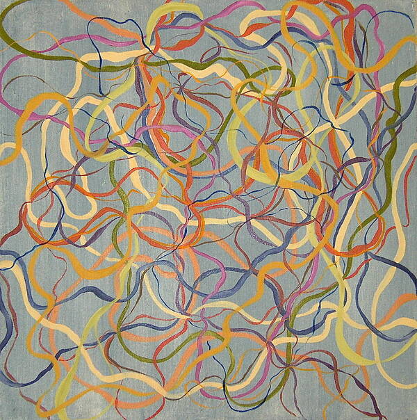 Abstract Multi-colored Poster featuring the painting A Tangled Web by Ani Magai
