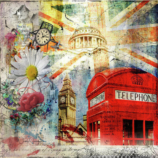 London Poster featuring the digital art Positive Vibrations by Nicky Jameson