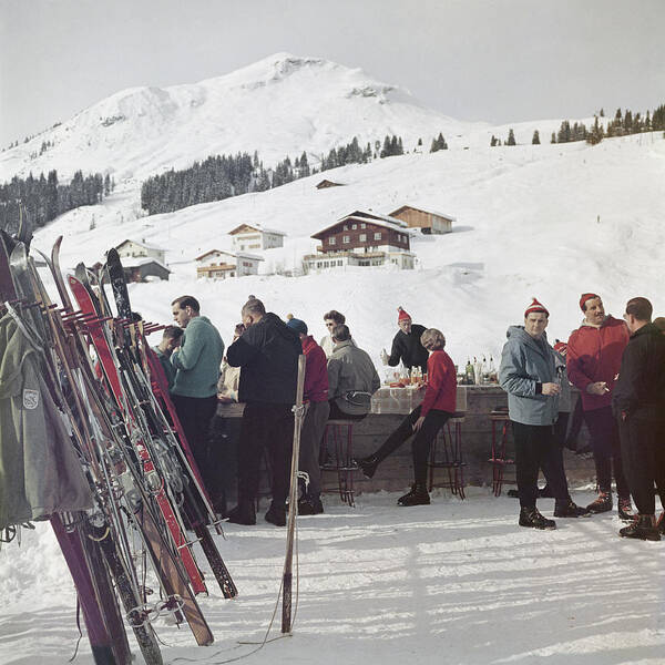 Ski Pole Poster featuring the photograph Lech Ice Bar #2 by Slim Aarons