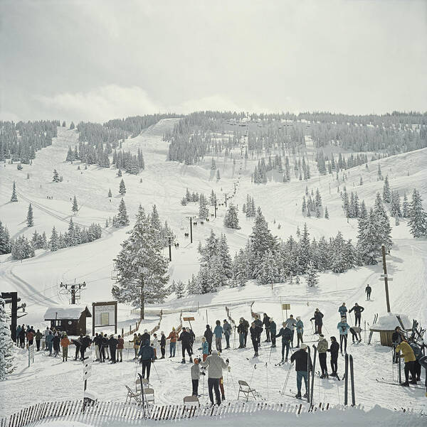 Ski Pole Poster featuring the photograph Skiing In Vail by Slim Aarons