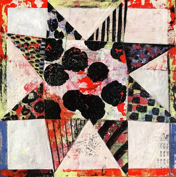 My Favorite Of All My Individual Star Paintings. Created In Many Layers Poster featuring the painting Clown Star by Cyndie Katz