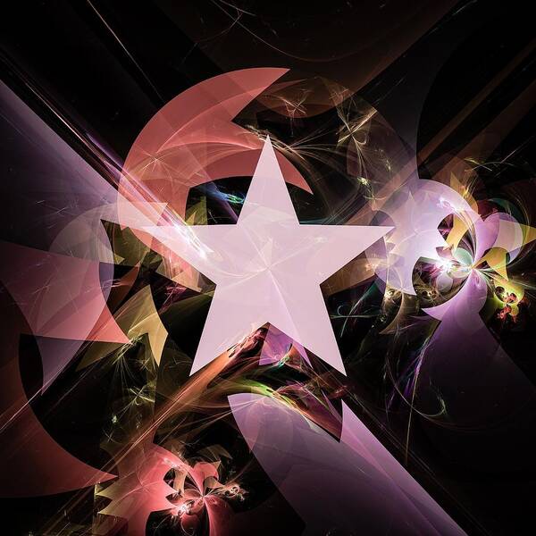 Digital Art #creative#handmade Art #unique Style #modern #abstract Performance #concept #star#in The Shadow# Poster featuring the digital art In The Shadow Of A Star / Digital Art by Aleksandrs Drozdovs
