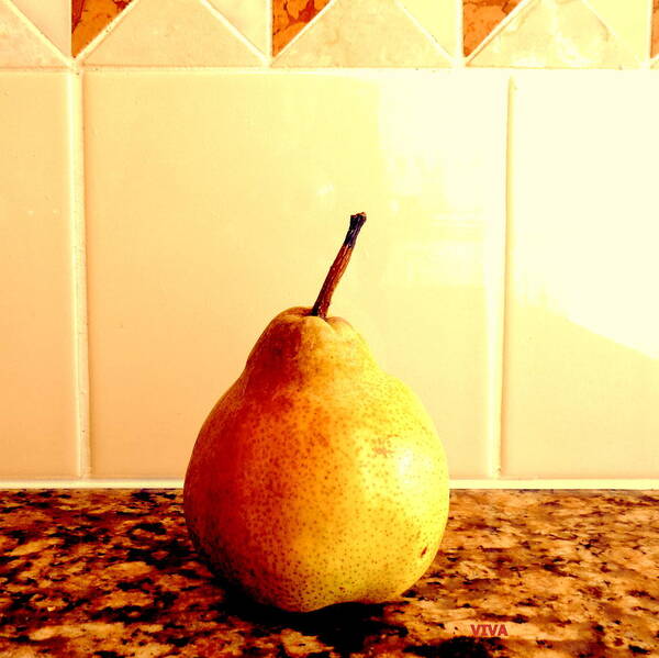 Pear Poster featuring the photograph Ripening - Kitchen Art by VIVA Anderson