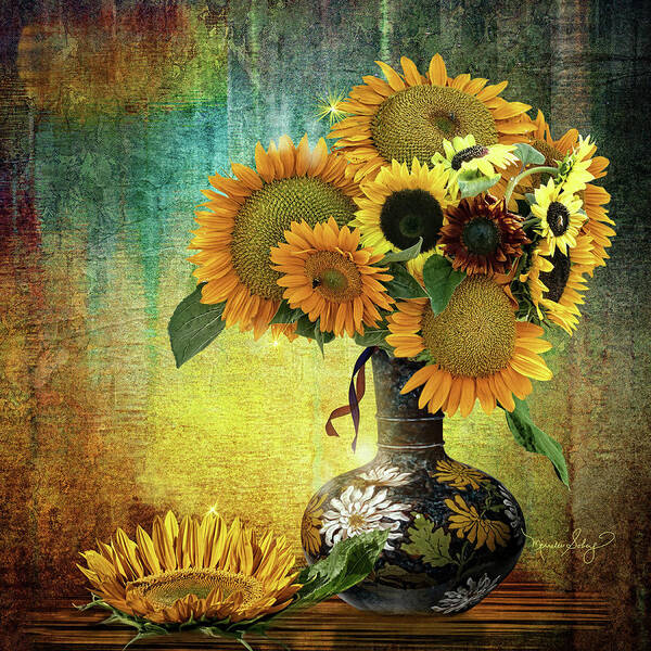 Flowers Poster featuring the digital art Sunny Side Up by Merrilee Soberg
