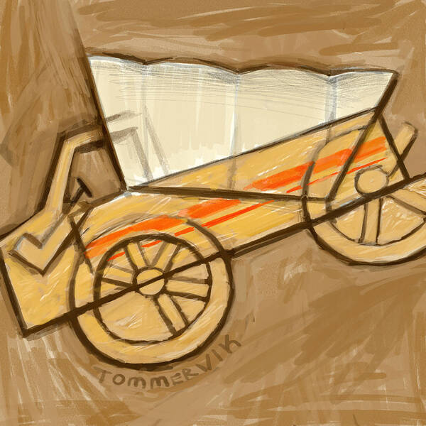 Covered Wagon Poster featuring the painting Covered Wagon Pickup Truck by Tommervik