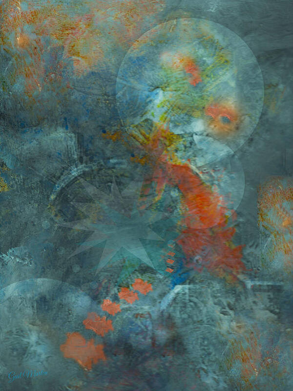 Abstract Poster featuring the painting Lunar Flare by Gail Marten
