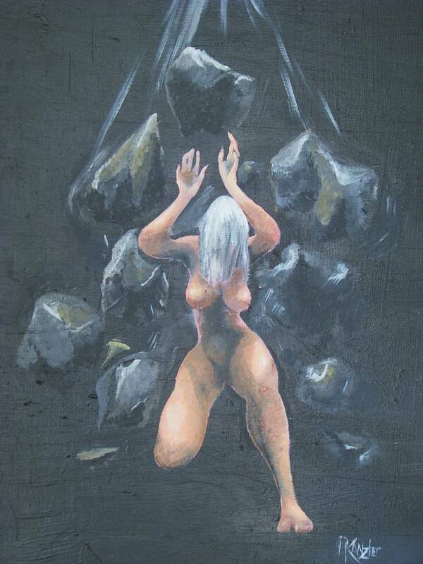 Nude Poster featuring the painting Worthless by Patricia Kanzler