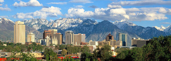 Salt Lake City Poster featuring the photograph Salt Lake City Utah Skyline #1 by Douglas Pulsipher