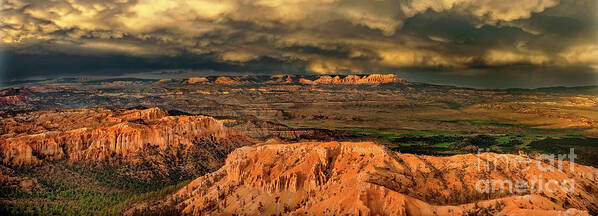 Dave Welling Poster featuring the photograph Panorama Thunderstorm Bryce Canyon National Park Utah by Dave Welling