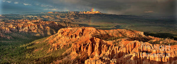 Dave Welling Poster featuring the photograph Panoramic Rainbow Clearing Storm Bryce Canyon National Park by Dave Welling