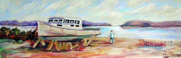 Boat Poster featuring the painting Lovie by Patricia Piffath