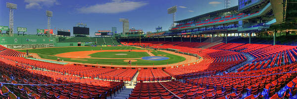 Red Sox Poster featuring the photograph Fenway Park Interior Panoramic - Boston by Joann Vitali
