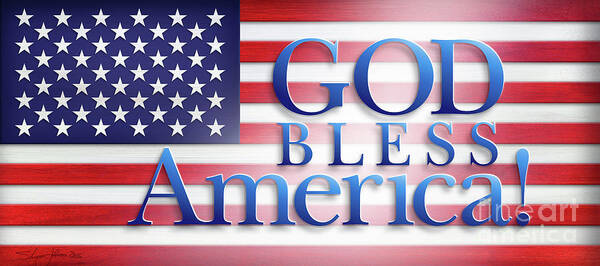 God Bless America Poster featuring the mixed media God Bless America by Shevon Johnson