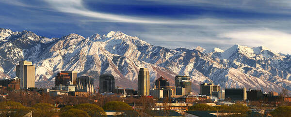 Salt Lake City Poster featuring the photograph Salt Lake City Skyline #5 by Douglas Pulsipher
