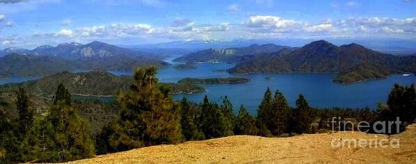 Panorama Poster featuring the photograph Lake Shasta by Garnett Jaeger