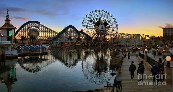 Disney Poster featuring the photograph Disney California Adventure Panorama by Eddie Yerkish