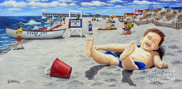 Ocean City Nj Poster featuring the painting Happy Jack by Val Miller