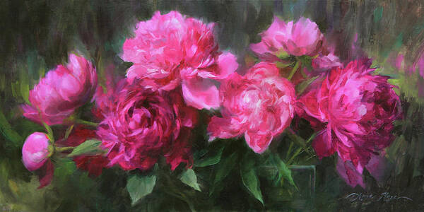 Peonies Poster featuring the painting Symphony in Pink by Anna Rose Bain