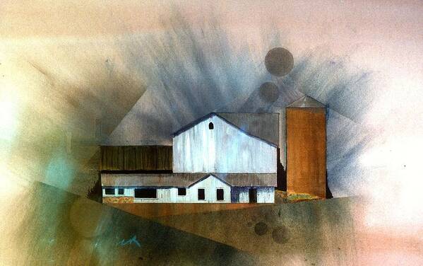 Barn Poster featuring the painting Barn 1 by William Renzulli