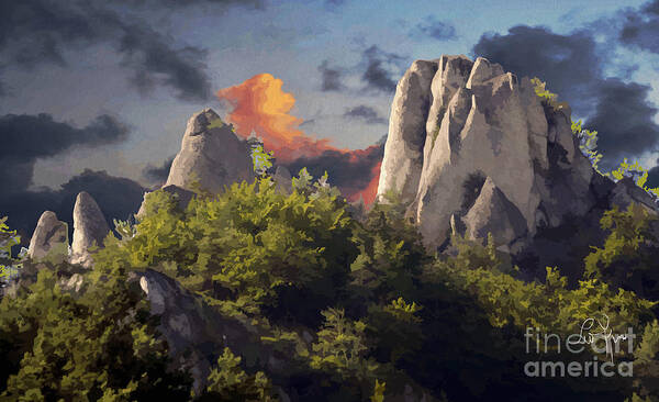 Mountains Poster featuring the digital art Sulov Mountains by Leo Symon