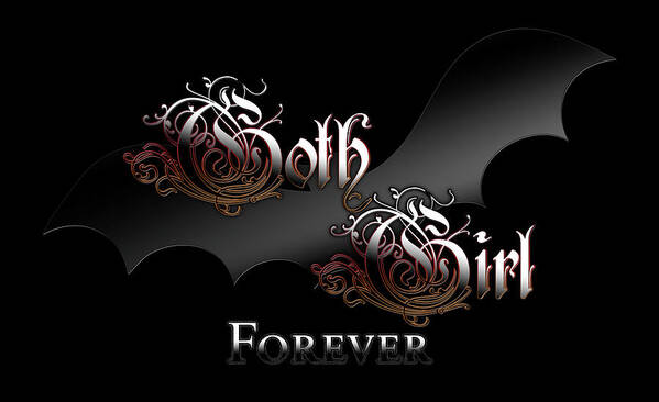 Goth Girl Poster featuring the digital art Gothic Girl Forever Bat Wing by Rolando Burbon