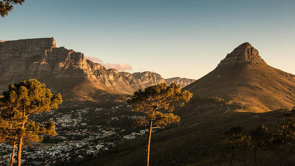 Table Mountain Poster featuring the photograph Signal Hill by Claudio Maioli