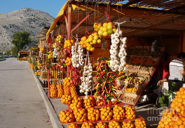 Fruit Poster featuring the photograph Fruit and Vegtable Stalls - Opuzen - Croatia by Phil Banks