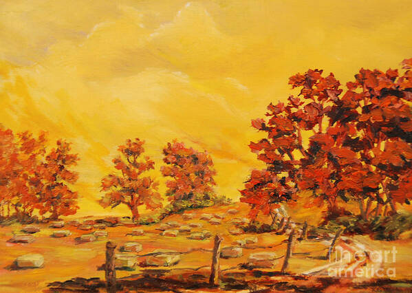 Autumn Poster featuring the painting Autumn Haying by Gail Allen
