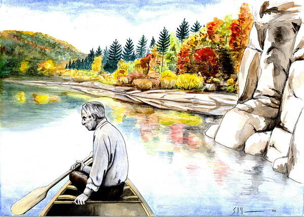 Norman Maclean Poster featuring the painting Norman by Scott Manning