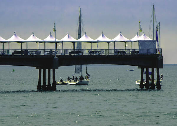 Pier Canopies Poster featuring the photograph Pier Canopies by Joseph Hollingsworth