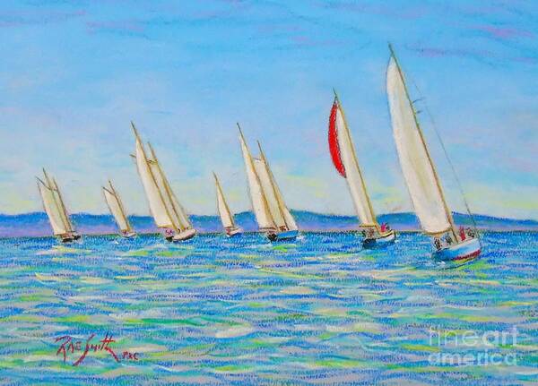 Pastels Poster featuring the pastel Chester Race week 2019 by Rae Smith PAC