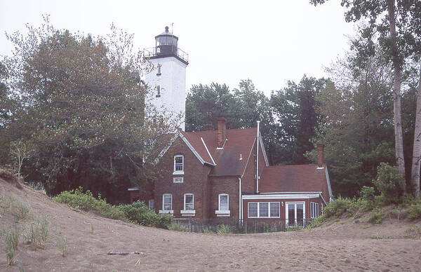 Forty Mile Point Light Poster featuring the photograph Forty Mile Point Light #1 by Herbert Gatewood