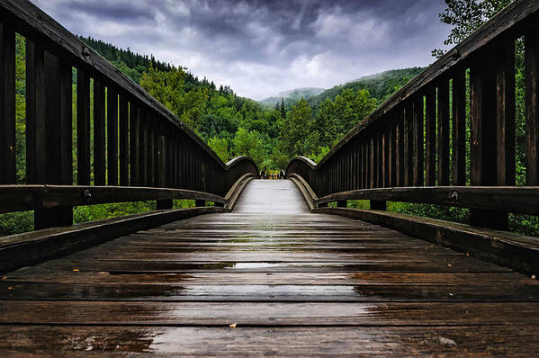 Landscape Poster featuring the photograph Across The Wooden Bridge by Darko Ivancevic