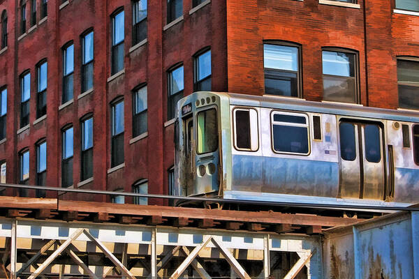 Chicago Poster featuring the painting Chicago El and Warehouse by Christopher Arndt