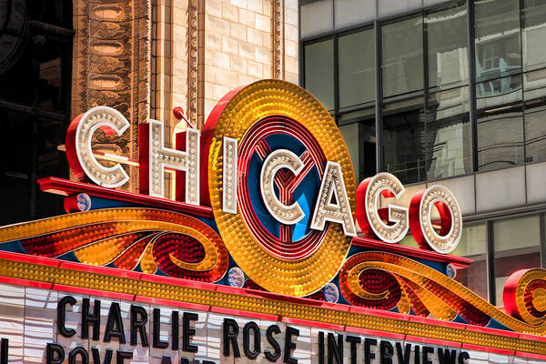 Chicago Poster featuring the painting Chicago Theatre Marquee by Christopher Arndt