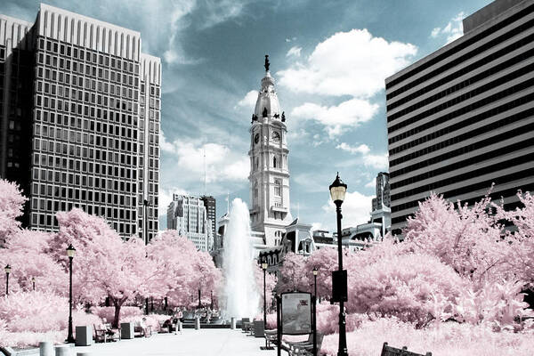Philadelphia Poster featuring the photograph City Hall in Spring by Stacey Granger