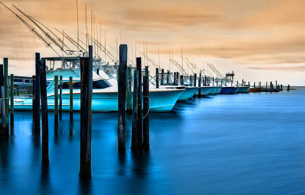 North Carolina Poster featuring the photograph Fishing Boats on Glass I - Outer Banks by Dan Carmichael