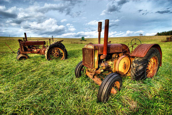 North Carolina Poster featuring the photograph John Deere Tractors I - Blue Ridge by Dan Carmichael