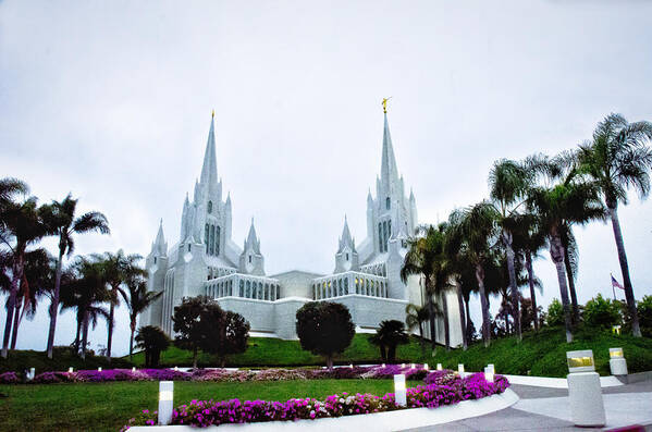 Mormon Poster featuring the photograph Mormon Temple La Jolla by Joseph Hollingsworth