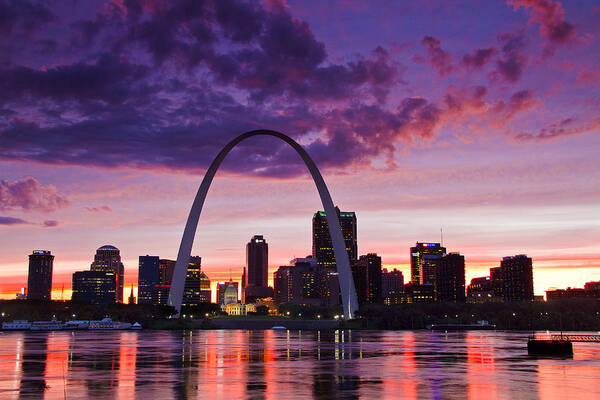 St. Louis Poster featuring the photograph St Louis Sunset by Garry McMichael