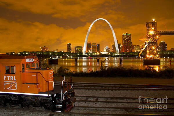St Louis Poster featuring the photograph The FTRL Railway with St Louis in the background by Garry McMichael