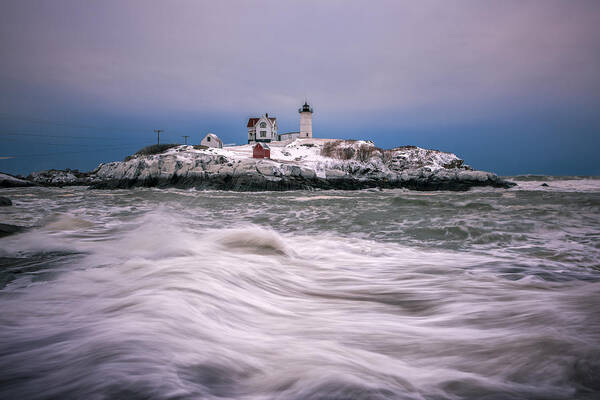 Maine Poster featuring the photograph Tumultuous Seas by Matthew Milone